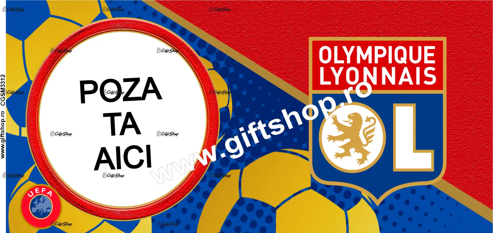 Olympique lyonnaus, cana personalizata cu poza, model 3312